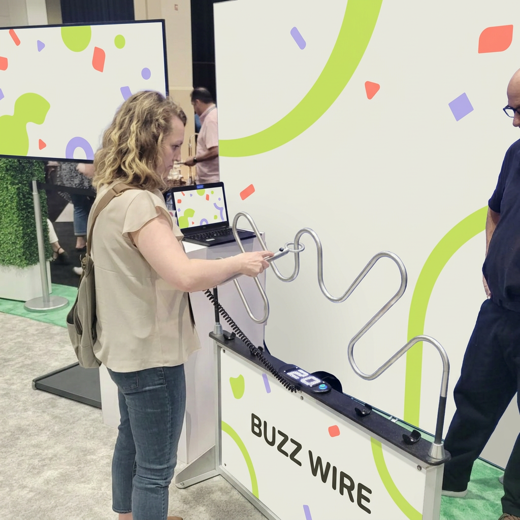 Branded wire-loop skill game at a corporate event